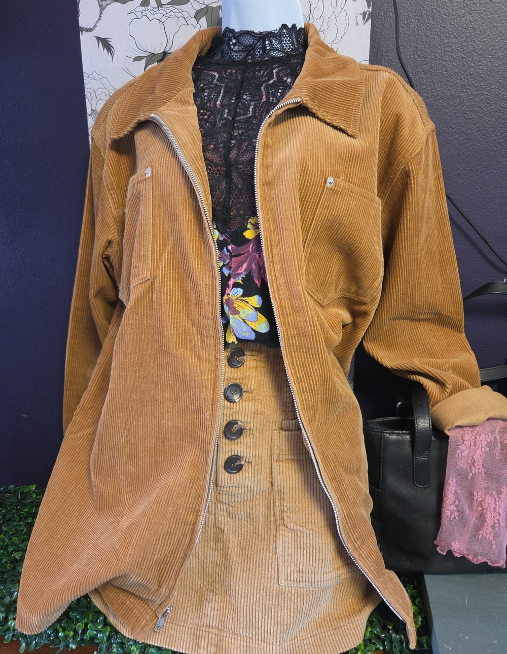 Denim&Co Corduroy Jacket in Camel Brown